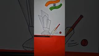 Chak de India# India win ICC Champion Tophy drawing#ICC Champion Tophy#simpledrawing#youtubeshorts