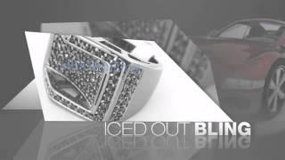 Bridge of Ice CZ Black on Black Mens Ring