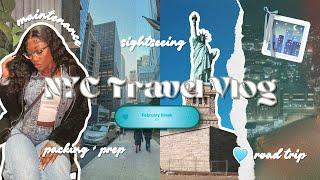 TRAVEL VLOG: NYC🩵| packing + prep, road trip, maintenance, city vlog, times square, brooklyn bridge