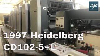 1997 Heidelberg CD102 5+L l 5 Color Offset Printing Press + Coater l 40"