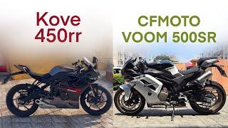 KOVE 450RR vs CFMOTO VOOM 500SR. Acceleration, sound, twisties (English)