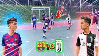 UEFA CHAMPIONS LEAGUE BARCELONA vs JUVENTUS GAME 5 vs 5 FOOTBALL CHALLENGES 2020 ‹Rikinho›