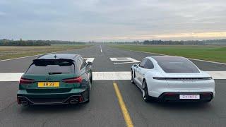 DRAG RACE! AUDI RS6 VS PORSCHE TAYCAN TURBO S!