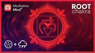 ROOT CHAKRA HEALING with Rain + Soft Hang Drum Music | Let go of Worries, Anxiety and Fears