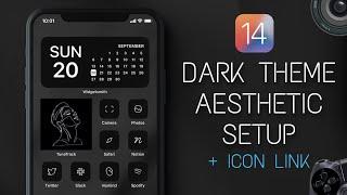 The Best iOS 14 Home Screen Setup | Dark Aesthetic Theme + Icon Link & Free Wallpaper