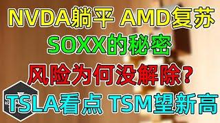 美股 NVDA躺平，AMD复苏！SOXX的秘密，风险为何没解除？TSLA收于52周高点！TSM下跌趋势结束！