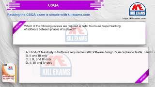 CSQA - Certified Software Quality Analyst (CSQA) Dumps with Real Questions by Killexams.com