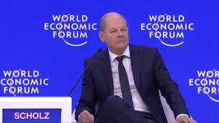 WEF Davos 2023 - German chancellor Olaf Scholz on the delivery of Leopard tanks for Ukraine