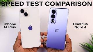 Oneplus Nord 4 vs iPhone 14 Plus Speed Test Comparison