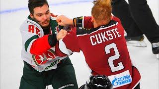 KHL FIGHT: Nikita Dynyak against Karlis Cukste