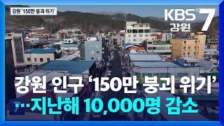 강원 인구 ‘150만 붕괴 위기’…지난해 10,000명 감소 / KBS  2025.01.06.