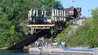 "The Big Chute Marine Railway" on the Trent Severn Waterway, Lock 44, Coldwater, Ontario