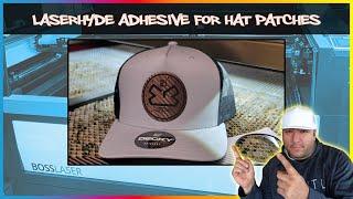 LaserHyde™ Adhesive - Heat Press Thermal Film - Applying to Leatherette Sheets for Hat Patches