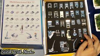 32 Multifunctional Presser Foot kit demo in hindi/Brother/singer/Usha/Different types of feet #demo