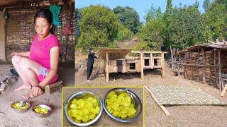 Mr Nati making rooftop of rabbit hut || Wife Manjita is back@AloneAdhirajnepal