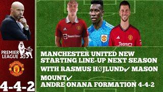 MANCHESTER UNITED NEW STARTING LINE۔UP | WITH RASMUS HØJLUND DONE DEAL MOUNTANDREONANA 4-4-2