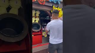 Watch me beat this impossible Carnival Game #carnival #carnivalgames #buckettoss #aim