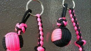 Paracordist how to tie a two color monkey's fist knot with paracord and a jig