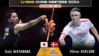 Koki WATANABE (JPN) vs Viktor AXELSEN (DEN) | China Masters 2024 Badminton