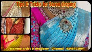 Tips for perfect saree draping | pattu saree draping | silk saree draping | cotton saree draping