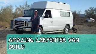 His van has never been seen on youtube before. 67 yr Ken an artist carpenter van dweller