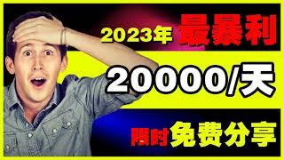 2023网赚项目，分享一个新手网上赚钱项目！这是一个新手自动赚钱项目，日入过万！