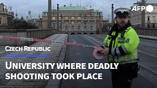 Police near Czech university where deadly shooting took place | AFP