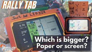 Rally Tab -  "size matters",  paper vs digital roadbook size