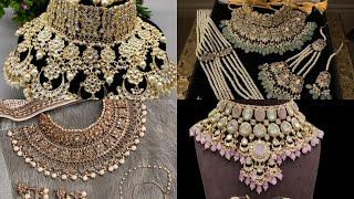 Trendy and unique bridal jewelry set||heavy bridal jewelr||kundan jewelry set||party wear jewellery