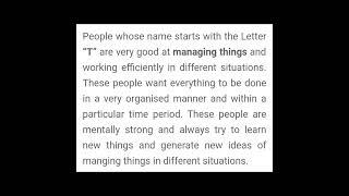 People comming under the letter “T”