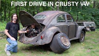 First Drive in Crusty - Oval VW Beetle Rescue