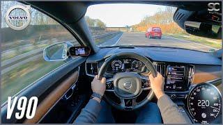 2020 Volvo V90 [D4 AWD | 190 HP] - Autobahn Top Speed Drive POV