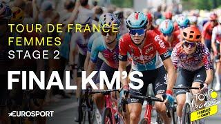 GREAT SPRINT!  | Tour de France Femmes Stage 2 Final Kilometres | Eurosport Cycling