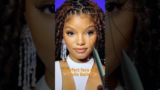 trying the  PERFECT FACE  on Halle Bailey  #hallebailey #shorts