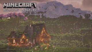 We Built a Rainy Mountain Cottage - Minecraft Relaxing Longplay (No Commentary)