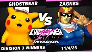 Crossover ICT: INVASION - Ghostbear (Samus, Pikachu) VS. Zagnes (C. Falcon) - Division 3 Winners