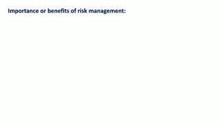 Importance, Objectives and Limitations of Risk Management (M Com)