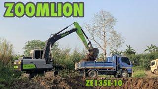 The excavator Ep.9 ZOOMLION ZE135R-10 ใช้คันเร่งE7 ตักทั้งวันน้ำมัน 80ลิตร ได้150ดั้ม+ #เลือดกรุ๊ปบี