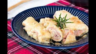 INVOLTINI DI POLLO IN PADELLA con mortadella e scamorza