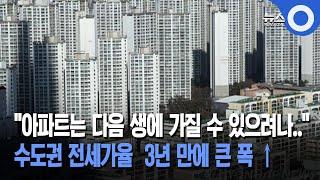 "아파트는 다음 생에 가질 수 있으려나.."... 수도권 전세가율  3년 만에 큰 폭 ↑