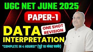 UGC NET/JRF 2025 PAPER 1 DATA INTERPRETATION ONE SHOT REVISION | Complete in 4 Hours | KK SIR