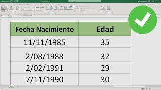 Como calcular la edad con fecha de nacimiento en Excel