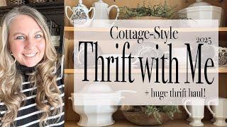 Cottage-Style Thrift with Me + Huge Thrift Haul | 2025