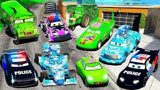 STOLE ALL THE SECRET CARS LIGHTNING MCQUEEN IN GTA 5!