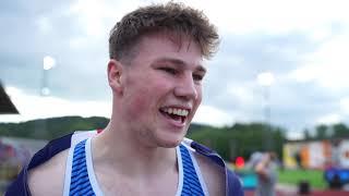 Joshua Zeller (GBR) after winning Gold in the 110m Hurdles