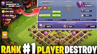 RANK 1 PLAYER BASE DESTROY EASILY |TH16 BEST LEGEND LEAGUE STRATEGY -CLASH OF CLANS