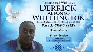 Live Stream of funeral service for Derrick Alfonso Whittington