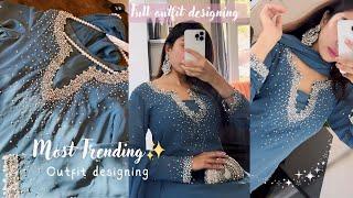 Trending Hand embroidery work outfit designing  Model inspired outfit/ Party wear dress designing