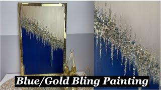 Blue/Gold Bling Painting