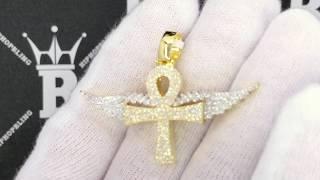 Ankh Cross with Wings CZ Hip Hop Bling Bling Pendant | Custom Iced Out Jewelry K22574